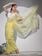Summer-  Lemon Yellow Organza Embroidered Saree