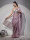 Sparkle in Mauve Pink Sky Shimmer Chiffon Saree with Blouse Fabric