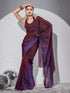Exotic Raisin Ombre Chiffon with Beads and Blouse Fabric