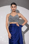 Stretchy Knit Silver Halter Blouse