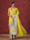 Canary Embroidered Organza Silver Saree