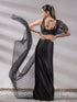 SET | Black Impression Saree With Blouse - 2 Piece