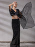 SET | Black Impression Saree With Blouse - 2 Piece