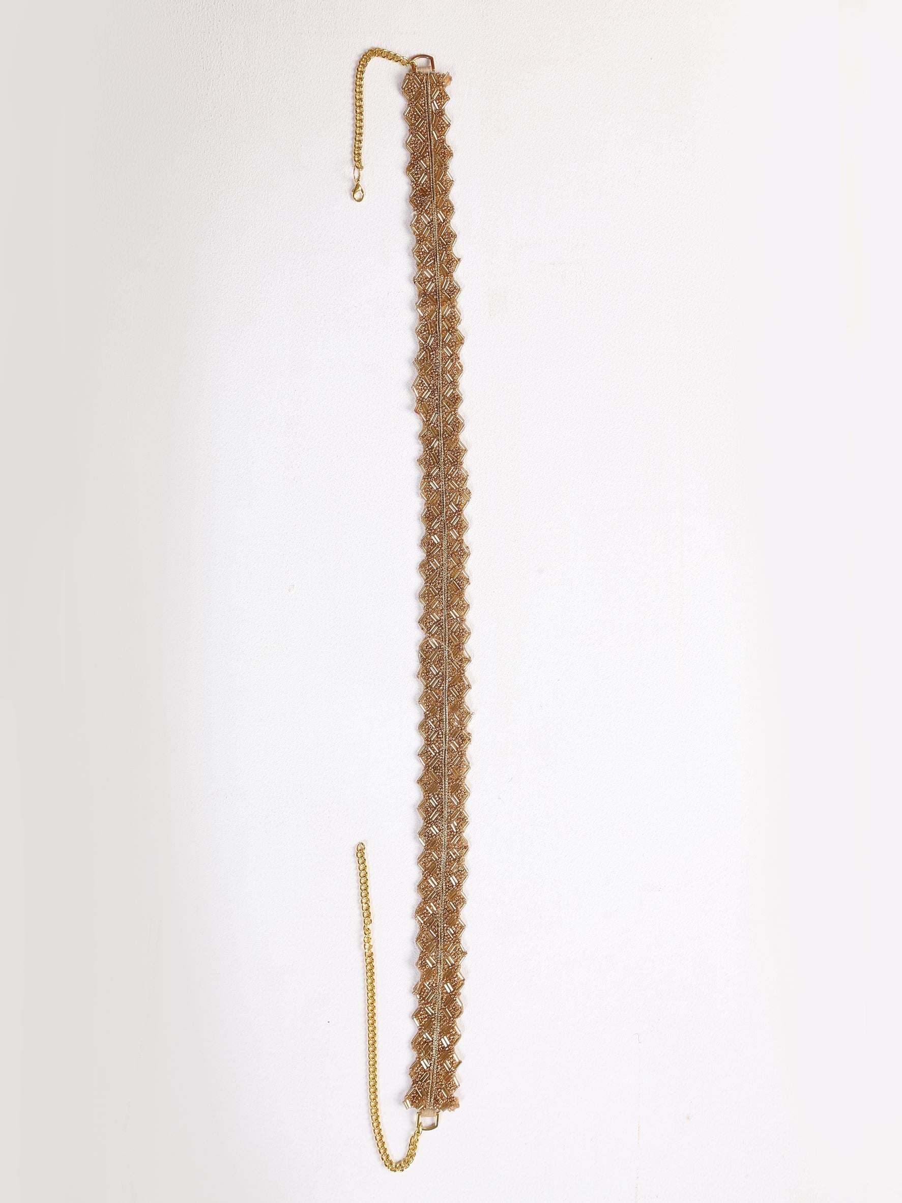 Belt - Gold Sequin Belt with Metal Closure