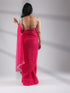 Gold Dots Fuschia Sparkle Organza Saree with Blouse Fabric