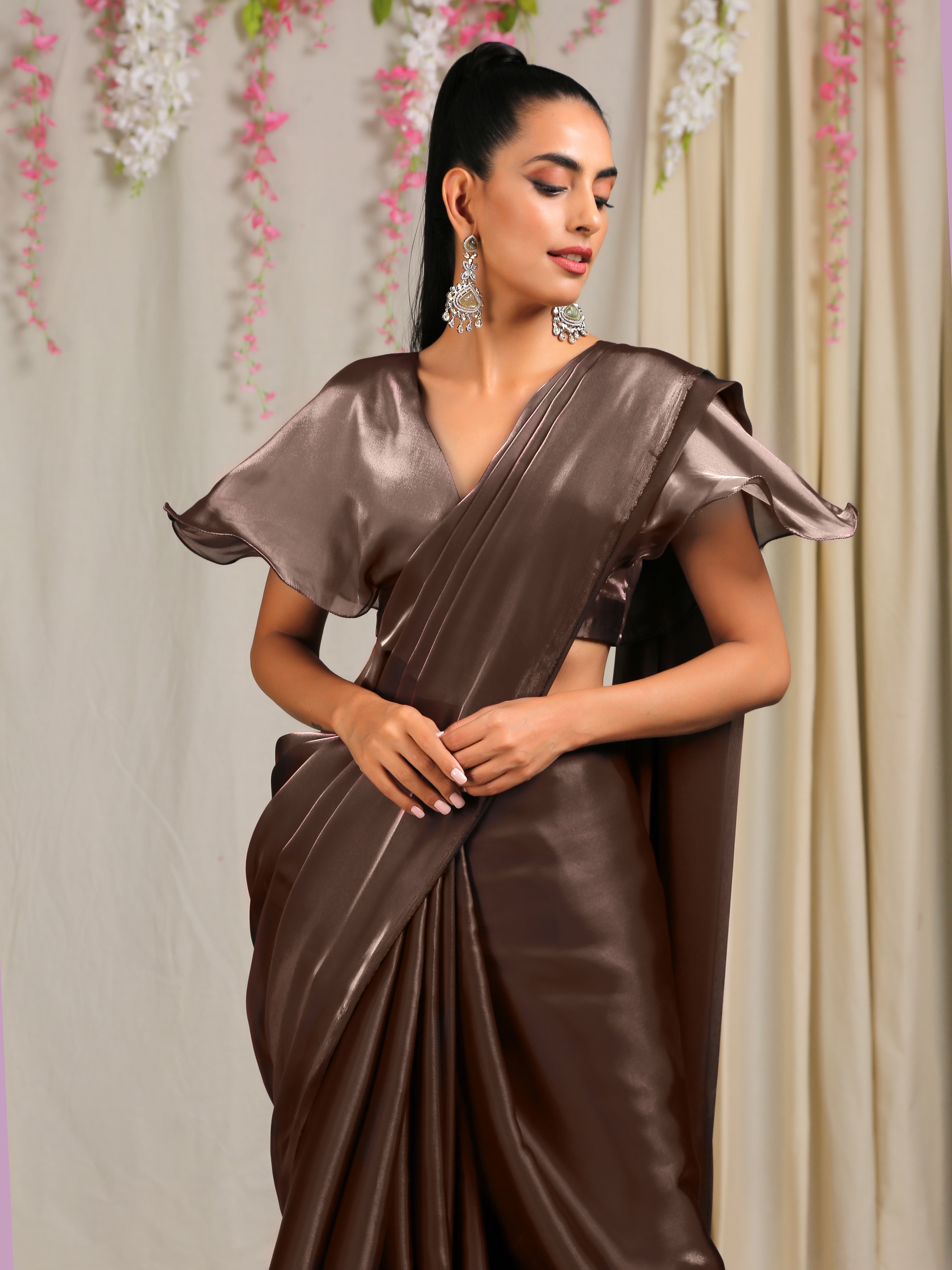 Blouse - Sensational Bronze Butterfly Sleeve
