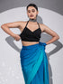 Stretchy Knit Black Halter Blouse
