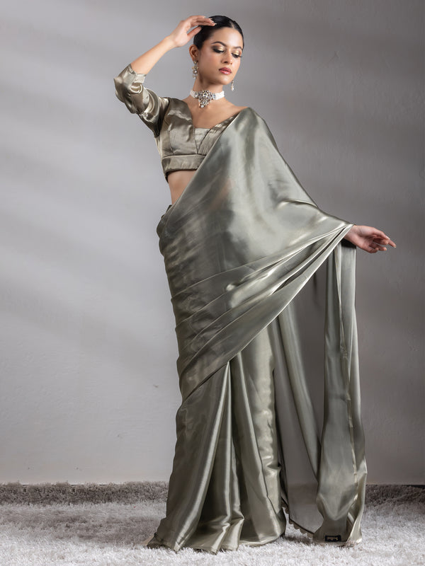 SET | Liquid Gold Saree with Lace + Liquid Blouse