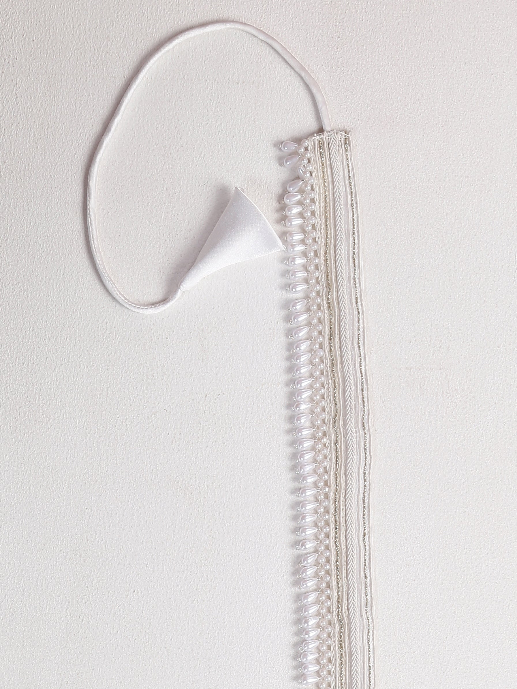 Belt - White Belt with Drop Pearls