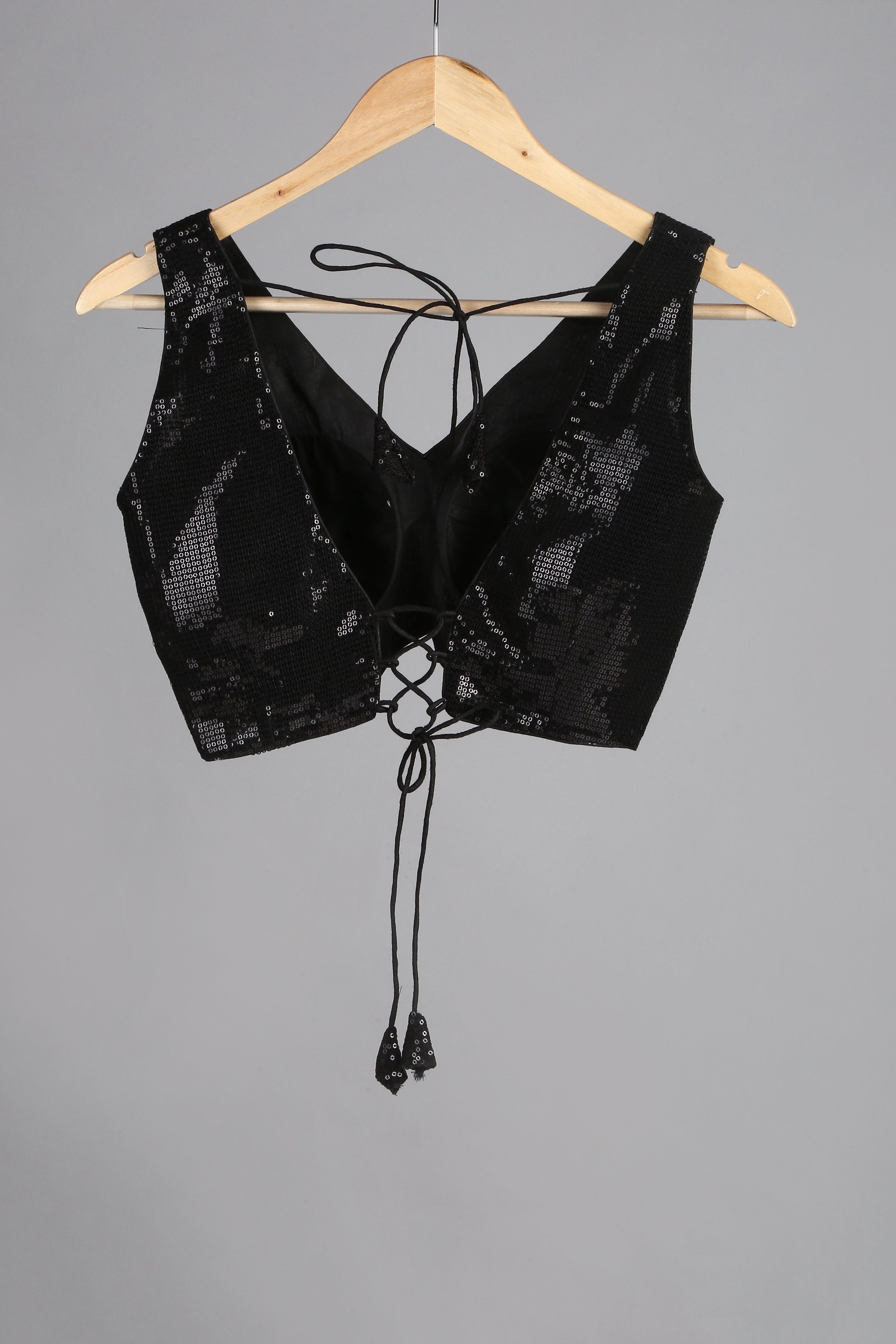 Blouse - Black Sequin Sleeveless