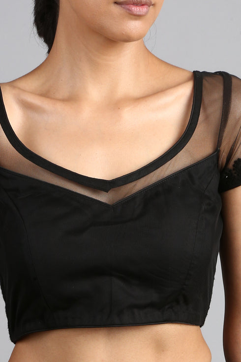Blouse - Black Embroidered NET blouse