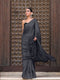 Lead Grey Satin Saree with Lace