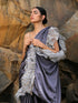Shades of Grey Satin Ruffle Saree