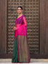Pink & Green Handloom Chanderi Saree