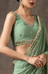 Sparking Henna Saree with Gold Sequins & Embellished Blouse
