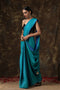 Frosted Sapphire Satin Saree