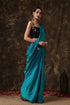 Frosted Sapphire Satin Saree