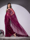 Falling leaves Sparkle Wine Saree