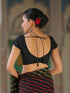 Blouse - Black Cotton Cap Sleeves