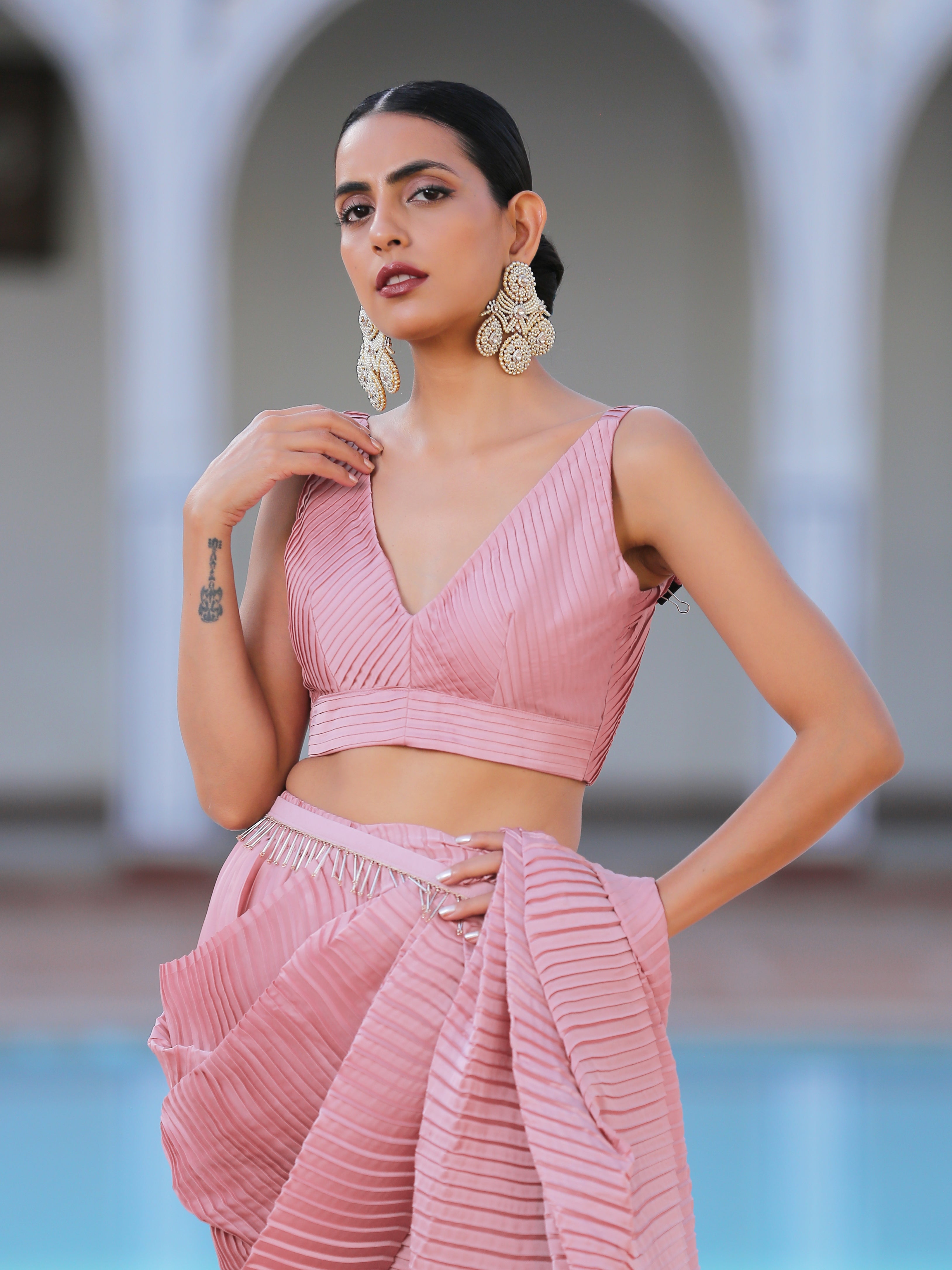Blushing Pleated Blouse