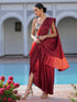 SET I Pre draped Dawn to Dusk Pant style Saree + Blouse + Belt