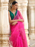 Auspicious Pink Chanderi Saree With Blouse Fabric