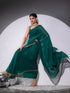 Rich Green Sequin Georgette Saree with Blouse fabric