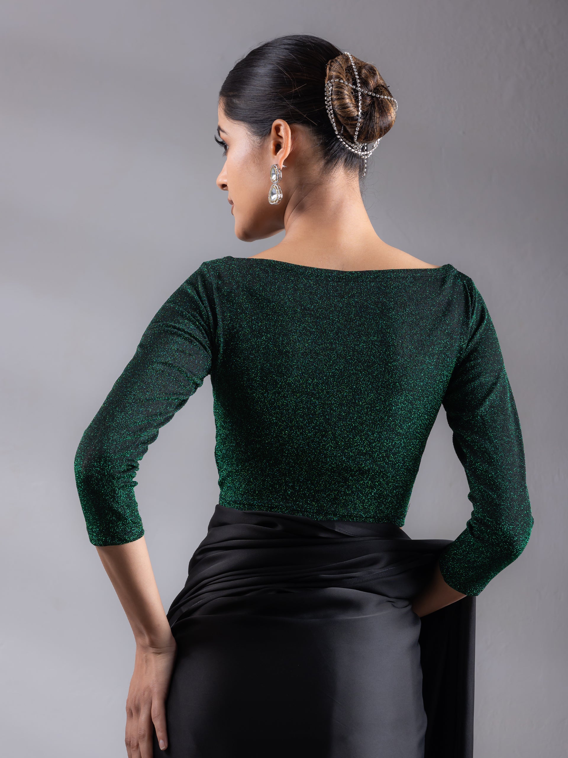 Emerald Shine Stretchy Blouse