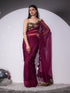 Falling leaves Sparkle Wine Saree