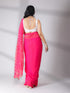 Pink Gold Chiffon Saree with Diamond Gota Mirror