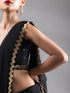 Black Sequin Georgette Saree with Blouse Fabric