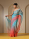 Tropical Pink and Blue Organza Ombre Saree