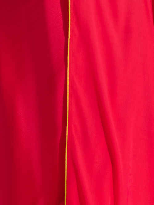 Hannah Pink and Yellow Crepe Saree with Yellow Sequin blouse fabric