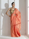 Glaze Silky Organza Saree with Rainbow Lace and Self Blouse Fabric