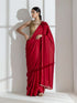 Milano Red Satin Saree with Diamond Lace