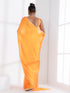 Lady Danger Orange Yellow Dual Shade Chiffon Saree with Lace and Self-Blouse Fabric