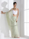 Macha Georgette Saree with Lace and Iridescent Sequin Blouse Fabric