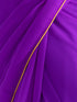 Purple Georgette Saree with Yellow Piping and Yellow Posh Blouse Fabric