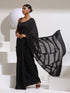 Black Red Carpet Look Saree with Black Sequins Patch work