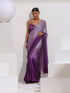 Charming Shades of Purple Chiffon Saree Ombre with Blouse Fabric