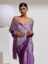 Charming Shades of Purple Chiffon Saree Ombre with Blouse Fabric
