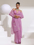 Orchid Lilac Soft Organza Floral Saree with Blouse Fabric