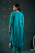SET Sky Blue Velvet with Sequined Sleeves and Yoke