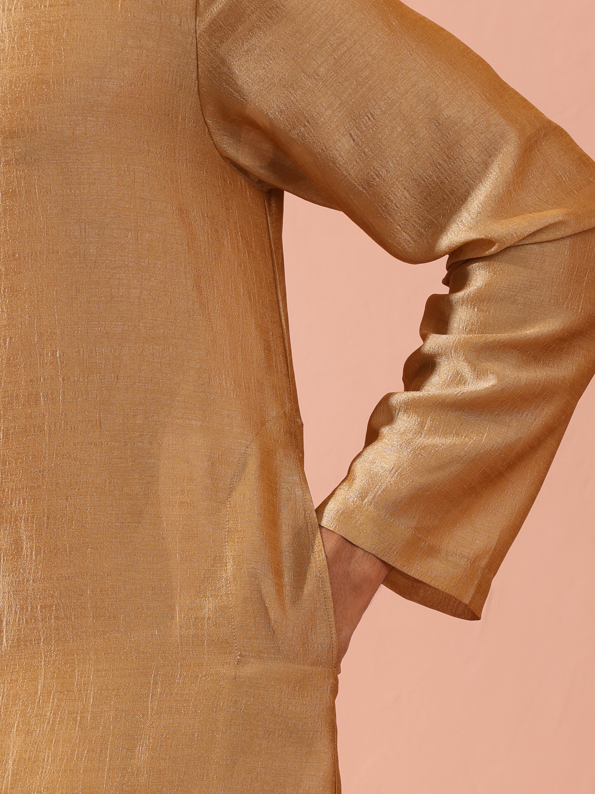 Comfort Gold Kurta with Star Buttons