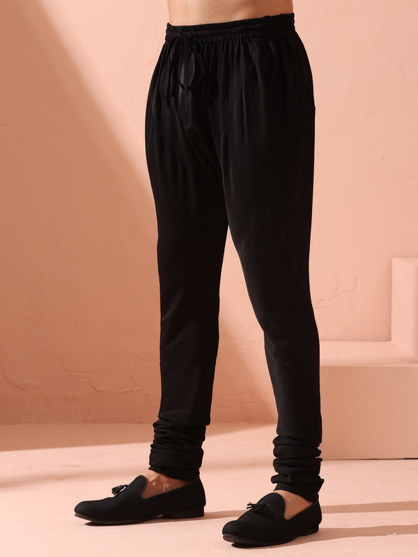 Black Korean Fabric Churidar Pyjama