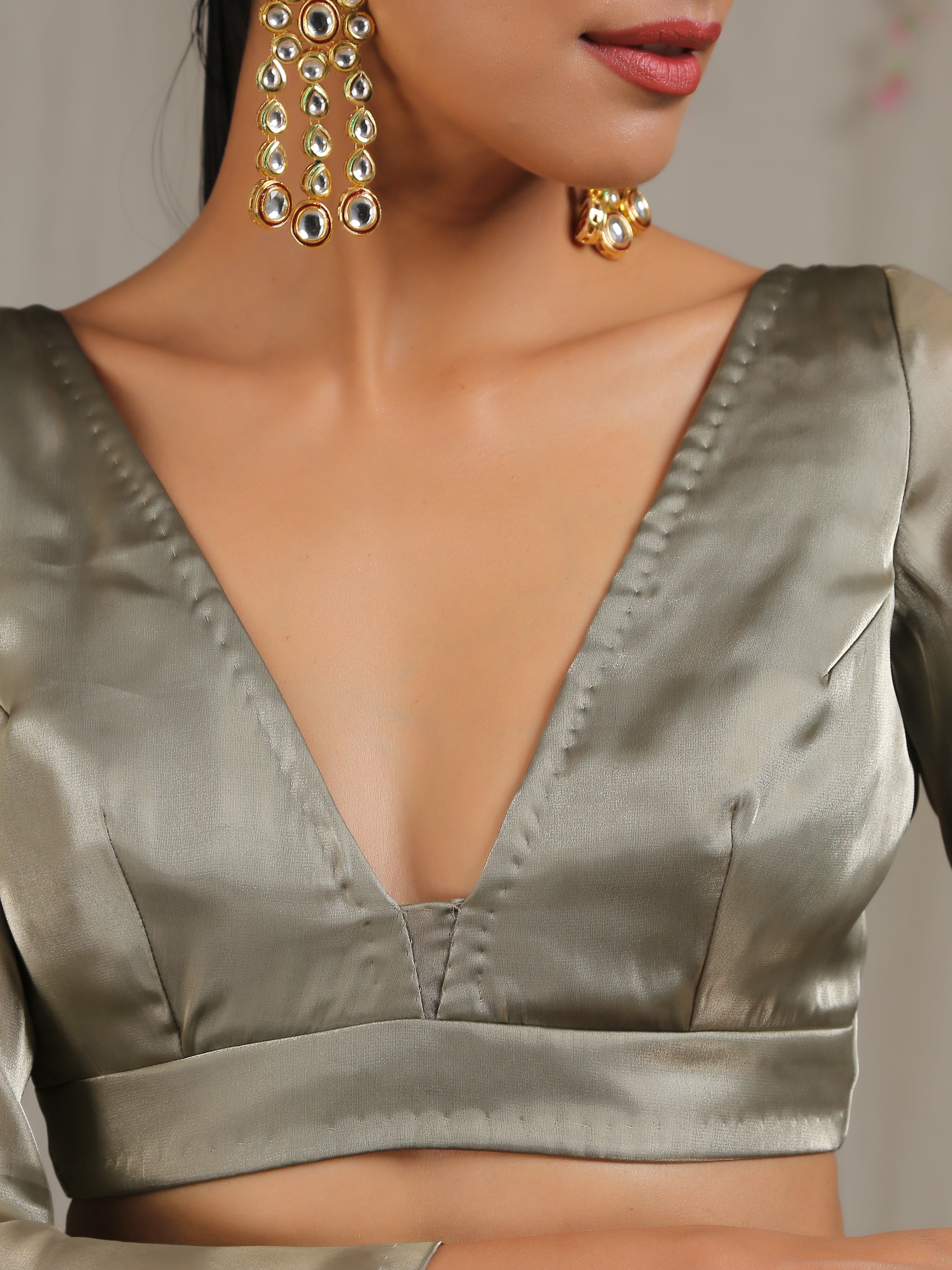 SET | Liquid Gold Saree with Lace + Liquid Blouse