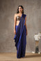 Midnight Blue Satin Saree