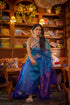 Sapphire Indigo Chanderi Saree With Blouse Fabric