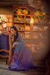 Sapphire Indigo Chanderi Saree With Blouse Fabric