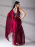 SET | Metallic Wine Saree with Sequin Blouse - 2 Piece